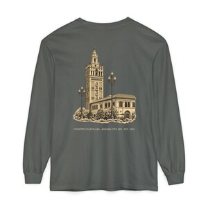 Country Club Plaza Kansas City Long Sleeve Shirt, 64112 Zip Code Tee, Vintage KC Neighborhood Shirt, Comfort Colors, Kansas City Gift image 4