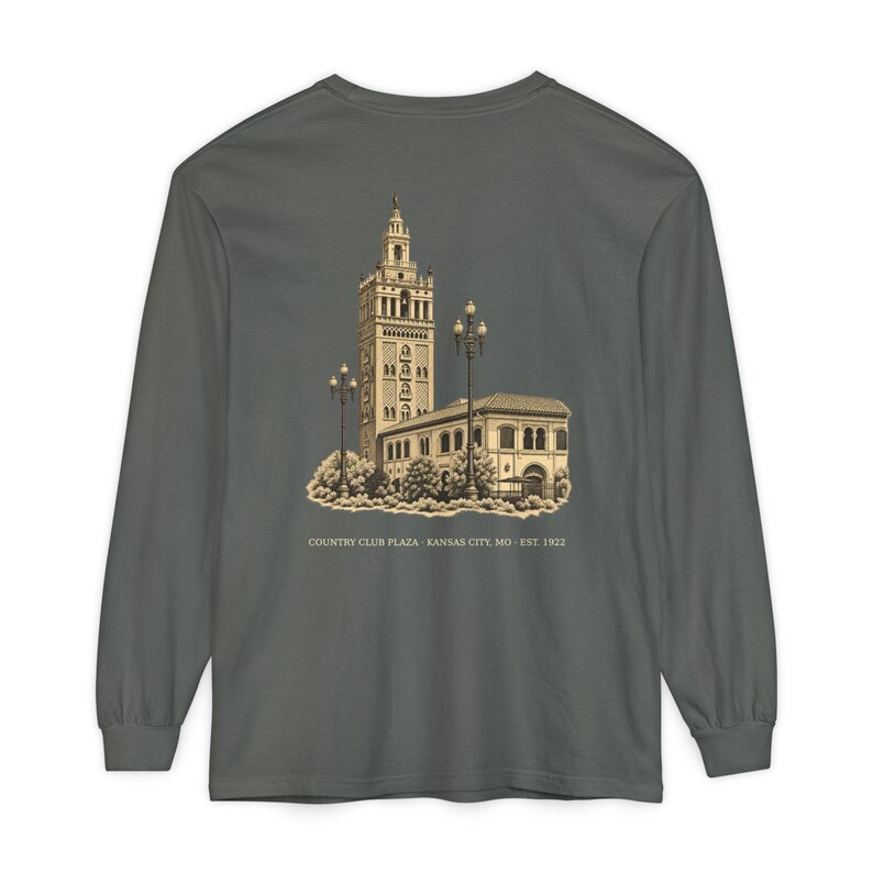 Country Club Plaza Kansas City Long Sleeve Shirt, 64112 Zip Code Tee, Vintage KC Neighborhood Shirt, Comfort Colors, Kansas City Gift image 4