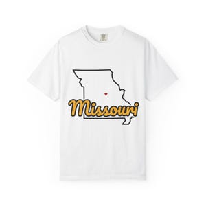 Missouri State T-Shirt | Jefferson City Heart Tee | Vintage Comfort Colors Shirt | Missouri Gift image 1