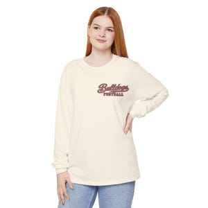 Bulldogs Football Long Sleeve Tee, Red and Black Bulldog Mascot Shirt, Georgia Football Fan Gift, Comfort Colors Game Day Shirt image 5