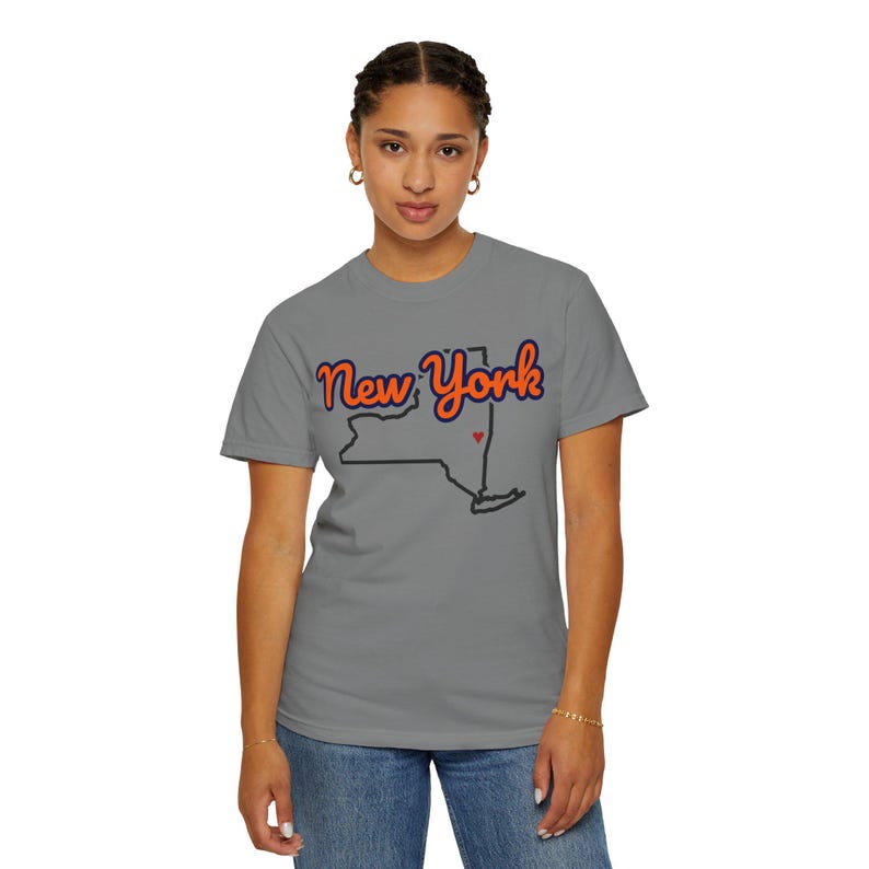 New York T-Shirt mit Staatsschriftzug | Vintage Comfort Colors Shirt | Herz auf Albany | Geschenk für New York Bild 17