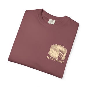 Cake Merchant Tee | Minimalist Pocket Print Shirt | Funny Dessert Comfort Colors Tee | Gift for Him image 9