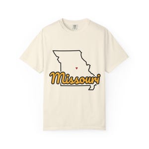 Missouri State T-Shirt | Jefferson City Heart Tee | Vintage Comfort Colors Shirt | Missouri Gift image 2