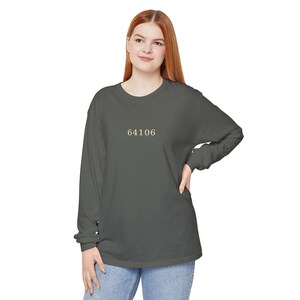 City Market Kansas City Long Sleeve Shirt, 64106 Zip Code Tee, Vintage KC Neighborhood Shirt, Comfort Colors, Kansas City Gift image 11