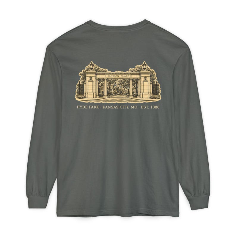 Hyde Park Kansas City Long Sleeve, 64109 Zip Code Shirt, Vintage KC Neighborhood Tee, Comfort Colors Long Sleeve, KC Gift image 4