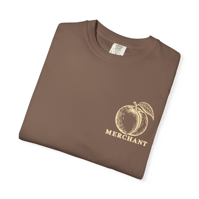 Peach Merchant Tee | Minimalist Pocket Print Shirt | Funny Fruit Comfort Colors Tee | Gift for Him image 5