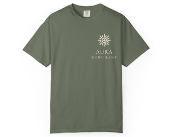 Camiseta Aura Merchant / Camiseta minimalista con estampado de bolsillo / Camiseta divertida con jerga de la Generación Z en colores cómodos / Regalo para él