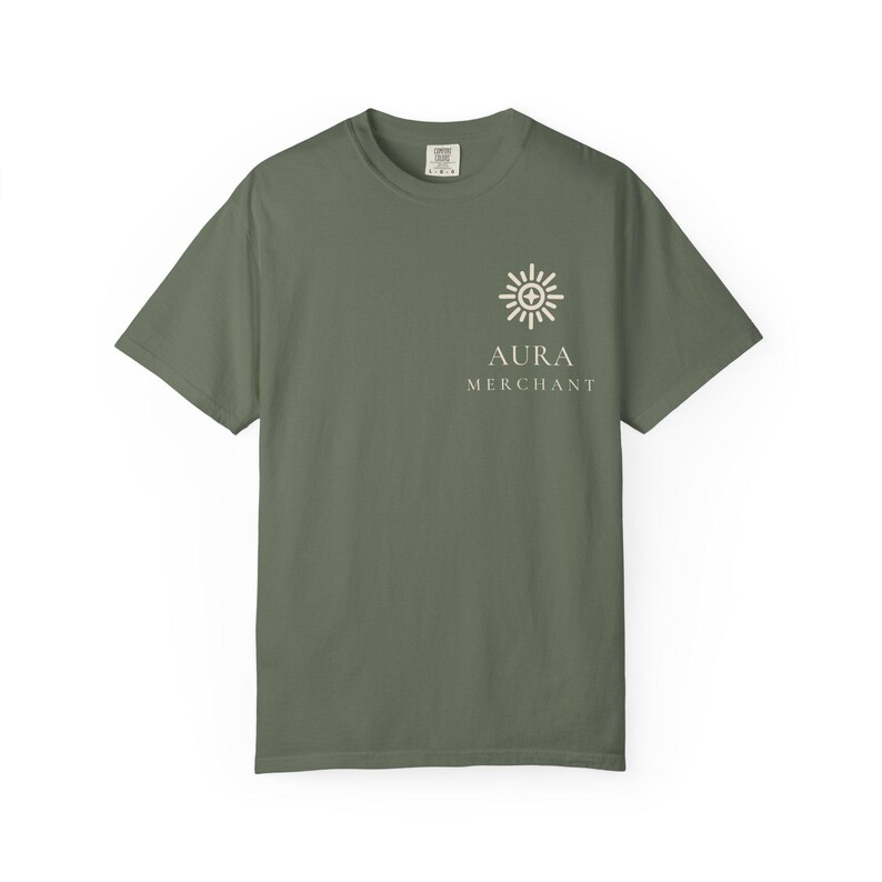 Aura Merchant Tee | Minimalist Pocket Print Shirt | Funny Gen Z Slang Comfort Colors Tee | Gift for Him image 1