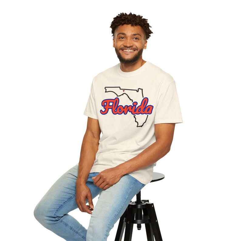 Florida Script State Tee | Vintage Comfort Colors Shirt | Heart on Tallahassee | Florida Gift image 12
