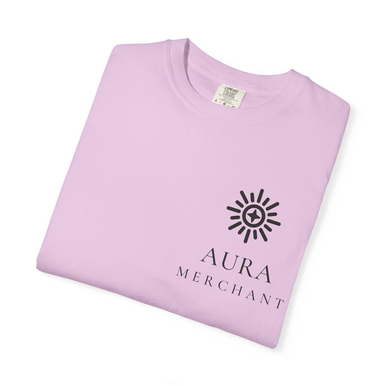 Aura Merchant Tee | Minimalist Pocket Print Shirt | Funny Gen Z Slang Comfort Colors Tee | Gift for Him image 6