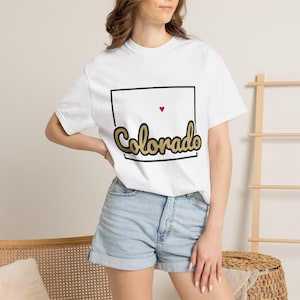 Colorado Script State Tee | Vintage Comfort Colors Shirt | Heart on Denver | Colorado Gift image 3