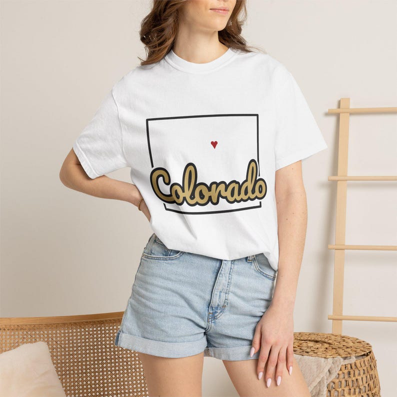 Colorado Script State Tee | Vintage Comfort Colors Shirt | Heart on Denver | Colorado Gift image 3