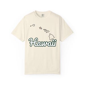 Hawaii Script State Tee | Vintage Comfort Colors Shirt | Heart on Honolulu | Hawaii Gift image 1