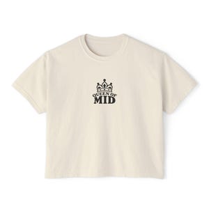 Queen of Mid Crop Top, Funny Gen Z Shirt, Comfort Colors Cropped Tee, Tiara Graphic Crop, Mid Meme Shirt, Funny Gift for Her