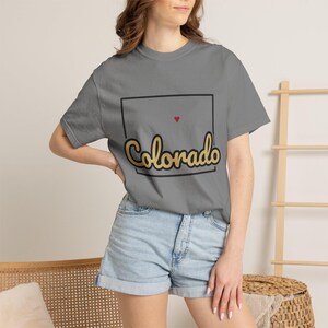 Colorado Script State Tee | Vintage Comfort Colors Shirt | Heart on Denver | Colorado Gift image 16