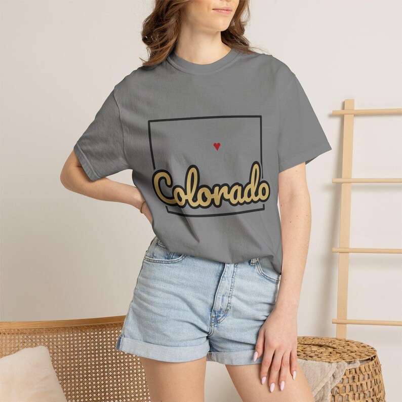 Colorado Script State Tee | Vintage Comfort Colors Shirt | Heart on Denver | Colorado Gift image 16