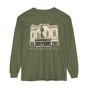 18th and Vine Kansas City Long Sleeve, 64108 Zip Code Shirt, KC Jazz District Tee, Vintage Comfort Colors Long Sleeve, KC Gift image 6