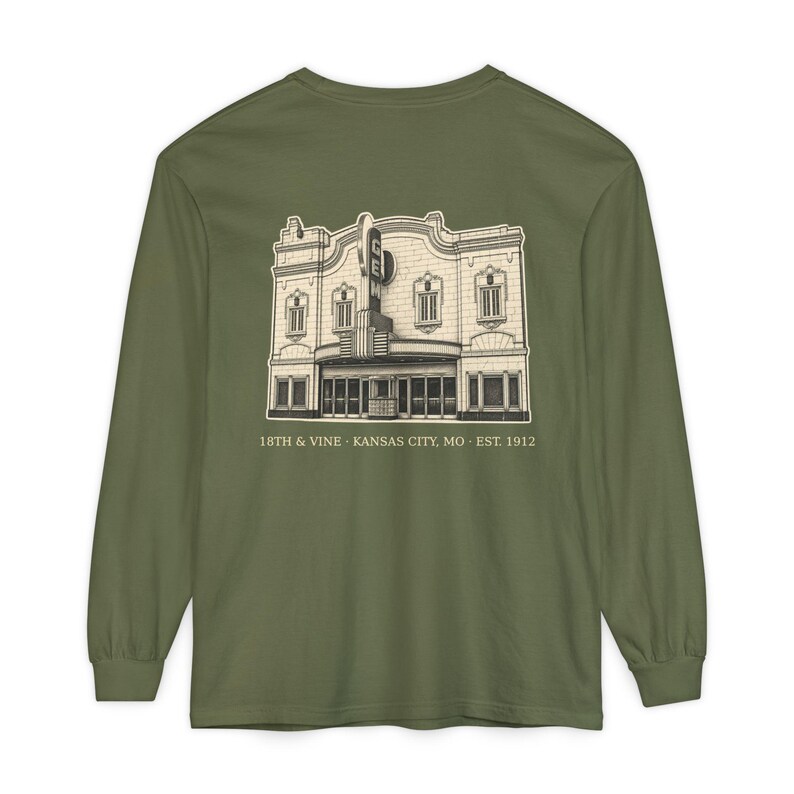 18th and Vine Kansas City Long Sleeve, 64108 Zip Code Shirt, KC Jazz District Tee, Vintage Comfort Colors Long Sleeve, KC Gift image 6