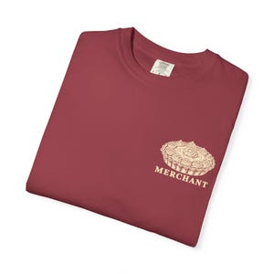 Cream Pie Merchant Tee | Minimalist Pocket Print Shirt | Funny Dessert Comfort Colors Tee | Gift for Him image 6