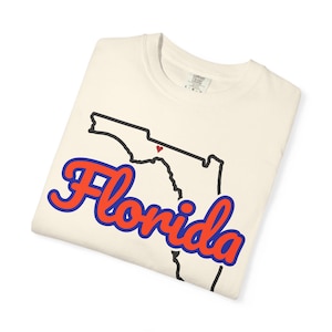 Florida Script State Tee | Vintage Comfort Colors Shirt | Heart on Tallahassee | Florida Gift image 8