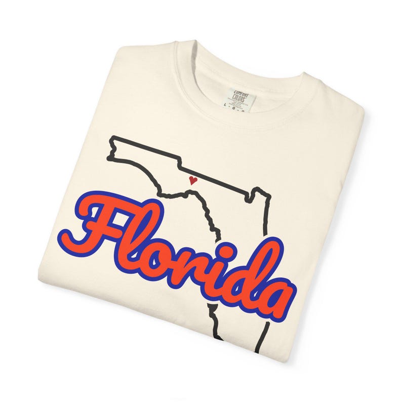 Florida Script State Tee | Vintage Comfort Colors Shirt | Heart on Tallahassee | Florida Gift image 8