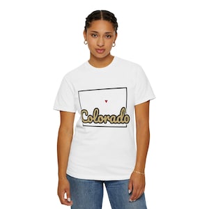 Colorado Script State Tee | Vintage Comfort Colors Shirt | Heart on Denver | Colorado Gift image 5