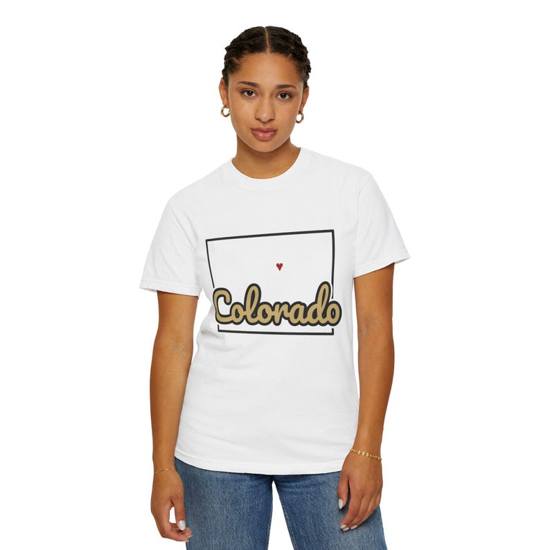 Colorado Script State Tee | Vintage Comfort Colors Shirt | Heart on Denver | Colorado Gift image 5