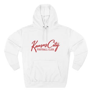 Kansas City Football Club Hoodie | Vintage KC Script Sweatshirt | Retro Kansas City Pullover | Unisex Garment-Dyed Hoodie image 1