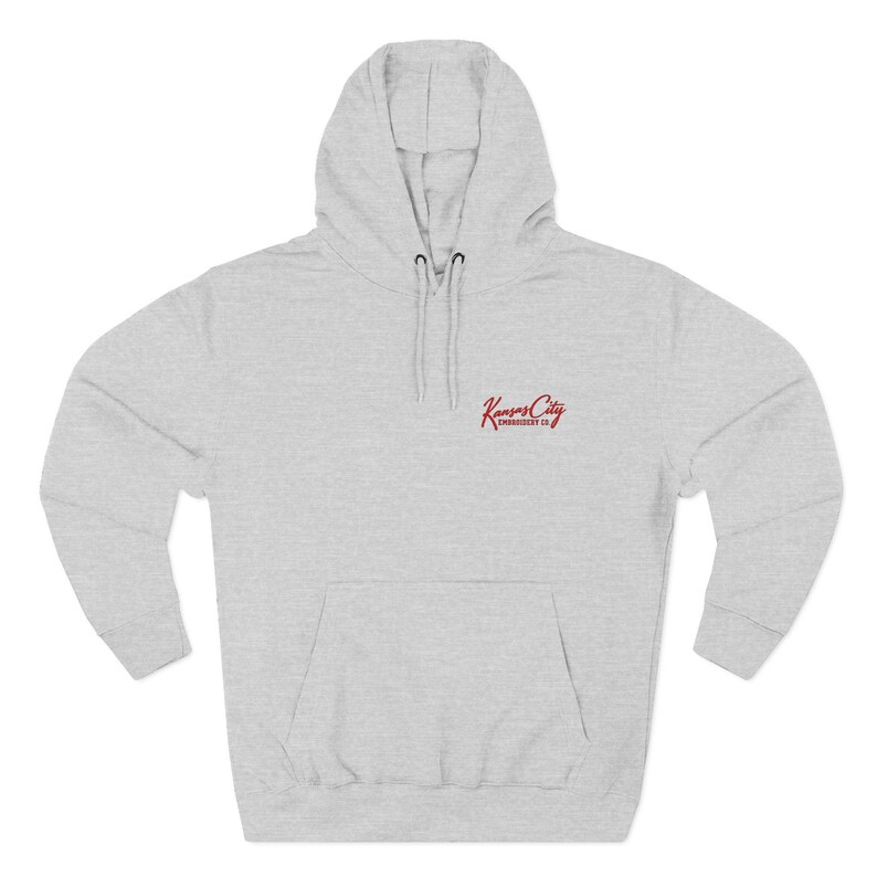 Kansas City Embroidered Hoodie | Minimalist Left Chest Script | KC Fleece Hoodie | Gift for Him or Her image 4