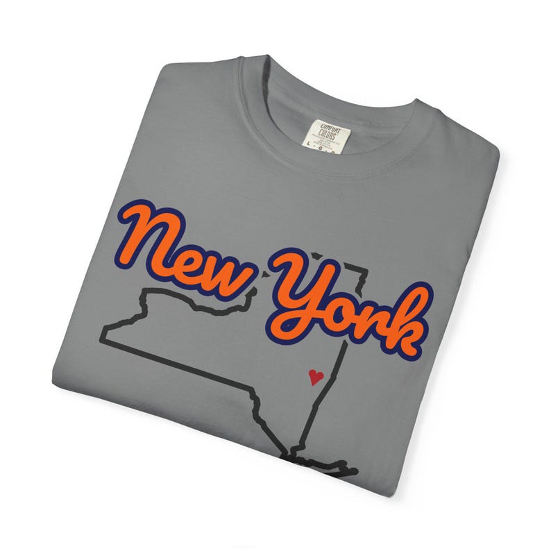 New York T-Shirt mit Staatsschriftzug | Vintage Comfort Colors Shirt | Herz auf Albany | Geschenk für New York Bild 10