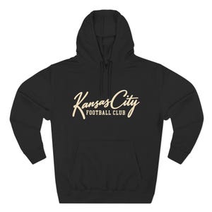 Kansas City Football Club Hoodie | Vintage KC Script Sweatshirt | Retro Kansas City Pullover | Unisex Garment-Dyed Hoodie image 2