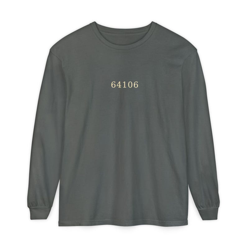 City Market Kansas City Long Sleeve Shirt, 64106 Zip Code Tee, Vintage KC Neighborhood Shirt, Comfort Colors, Kansas City Gift image 3
