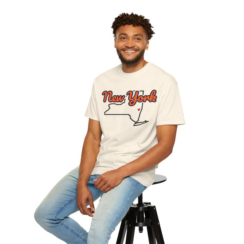 New York T-Shirt mit Staatsschriftzug | Vintage Comfort Colors Shirt | Herz auf Albany | Geschenk für New York Bild 18
