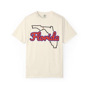 Florida Script State Tee | Vintage Comfort Colors Shirt | Heart on Tallahassee | Florida Gift