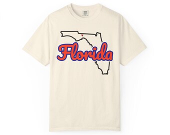 Florida Script State Tee | Vintage Comfort Colors Shirt | Heart on Tallahassee | Florida Gift