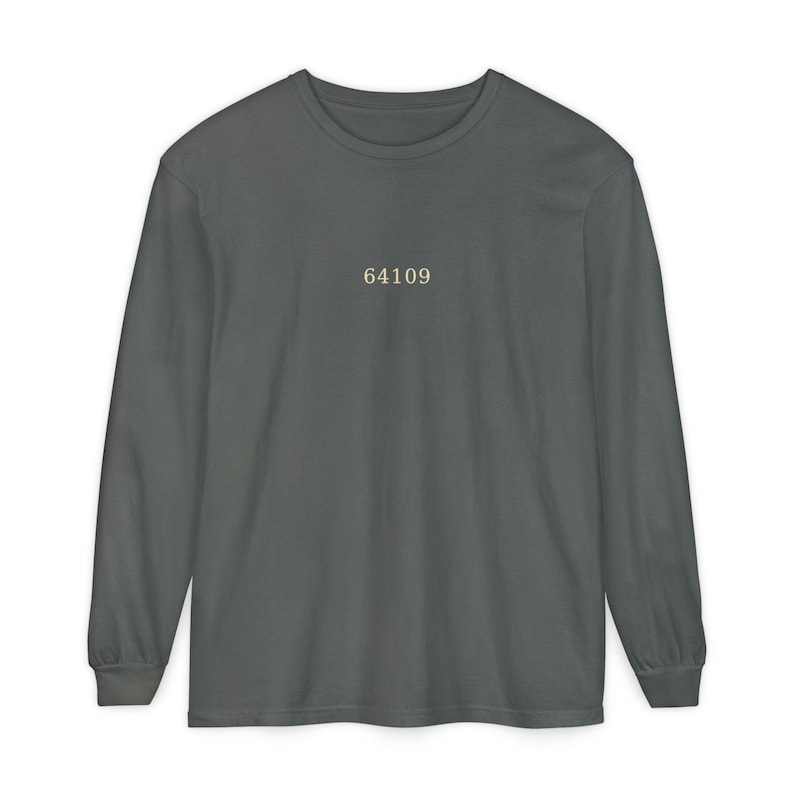 Hyde Park Kansas City Long Sleeve, 64109 Zip Code Shirt, Vintage KC Neighborhood Tee, Comfort Colors Long Sleeve, KC Gift image 3