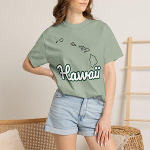 Hawaii Script State Tee | Vintage Comfort Colors Shirt | Heart on Honolulu | Hawaii Gift image 6