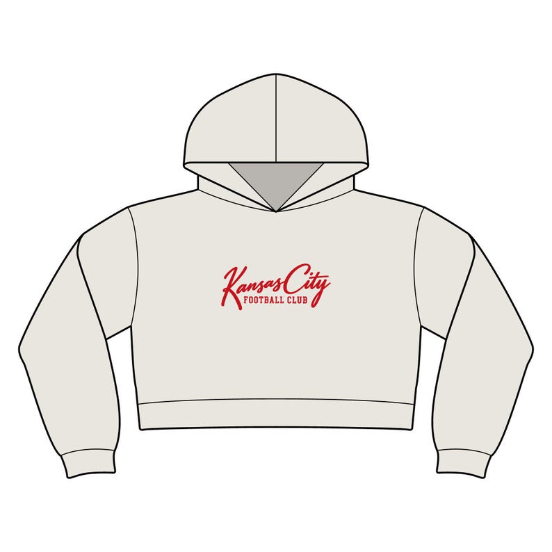 Kansas City Football Club Cropped Hoodie | Women’s Vintage KC Sports Sweatshirt | Premium Fleece Crop Hoodie image 2