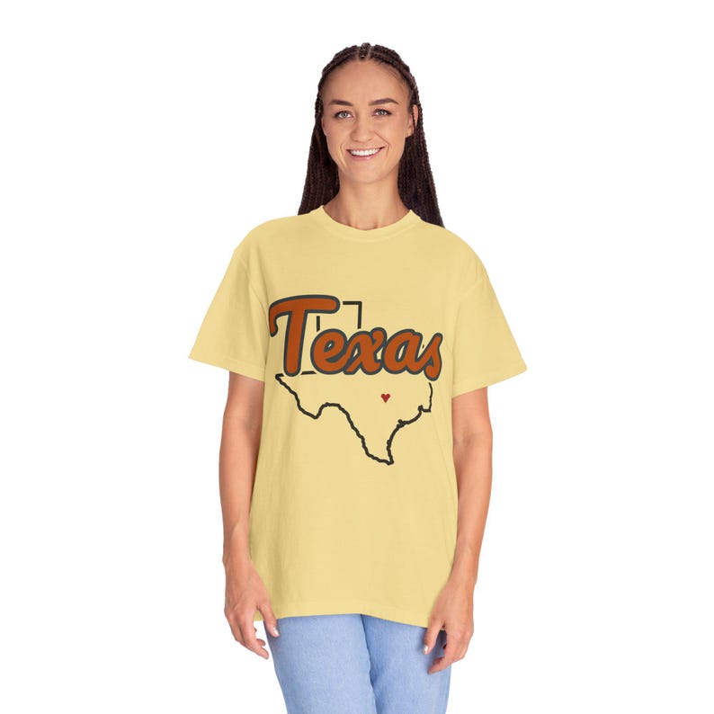 Camiseta con el logo de Texas / Camiseta vintage Comfort Colors / Corazón en Austin / Regalo de Texas imagen 8