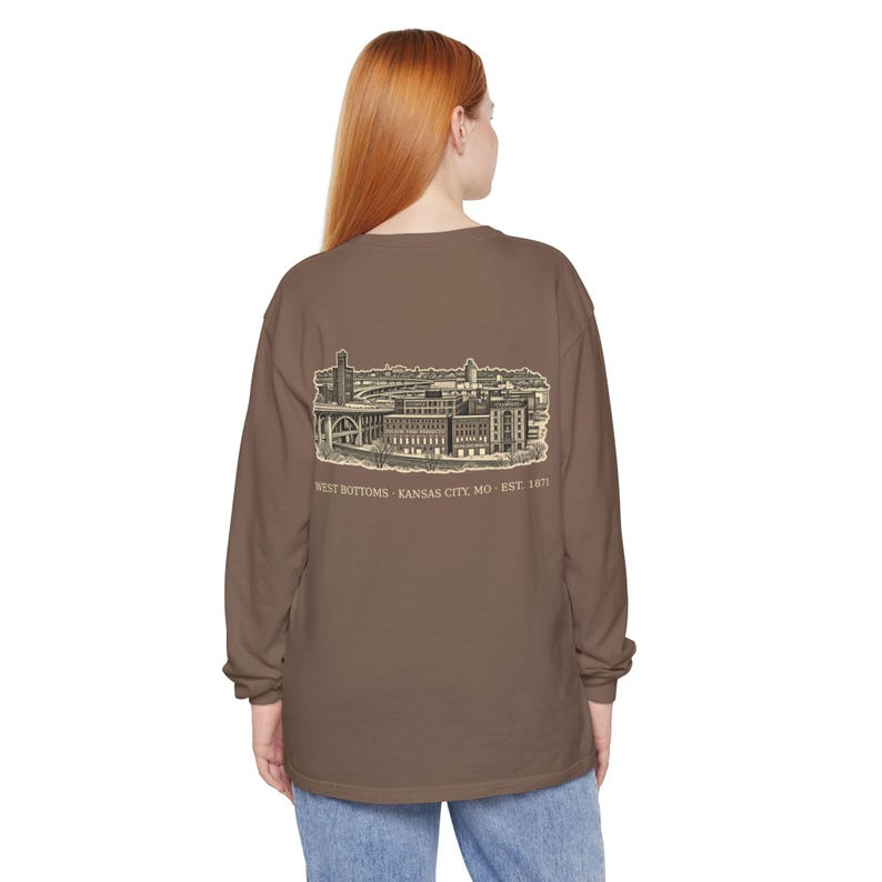 West Bottoms Kansas City Long Sleeve, 64101 Zip Code Shirt, Vintage KC Neighborhood Tee, Comfort Colors Long Sleeve, KC Gift image 13