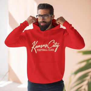 Kansas City Football Club Hoodie | Vintage KC Script Sweatshirt | Retro Kansas City Pullover | Unisex Garment-Dyed Hoodie image 9