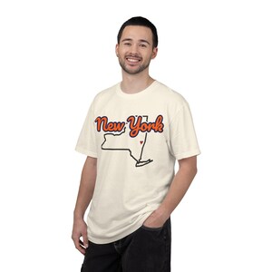 New York T-Shirt mit Staatsschriftzug | Vintage Comfort Colors Shirt | Herz auf Albany | Geschenk für New York Bild 14