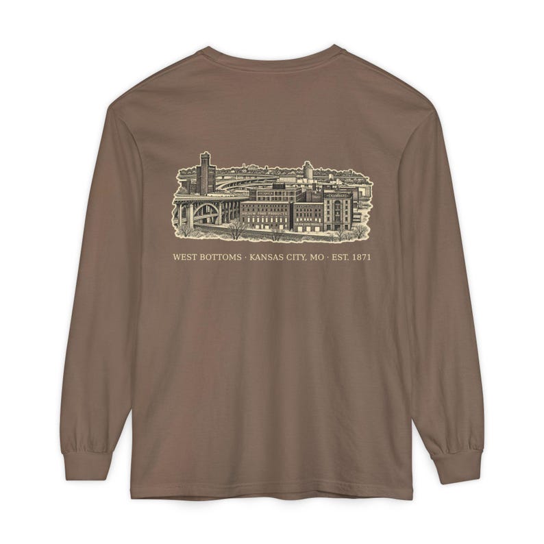 West Bottoms Kansas City Long Sleeve, 64101 Zip Code Shirt, Vintage KC Neighborhood Tee, Comfort Colors Long Sleeve, KC Gift image 2
