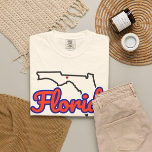 Florida Script State Tee | Vintage Comfort Colors Shirt | Heart on Tallahassee | Florida Gift image 9