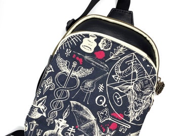 Witchy - Wiccan - Warlock - Sling Bag Backpack - Small Purse