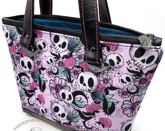 Cute Floral Purple Skulls - Handbag - Shoulder Bag