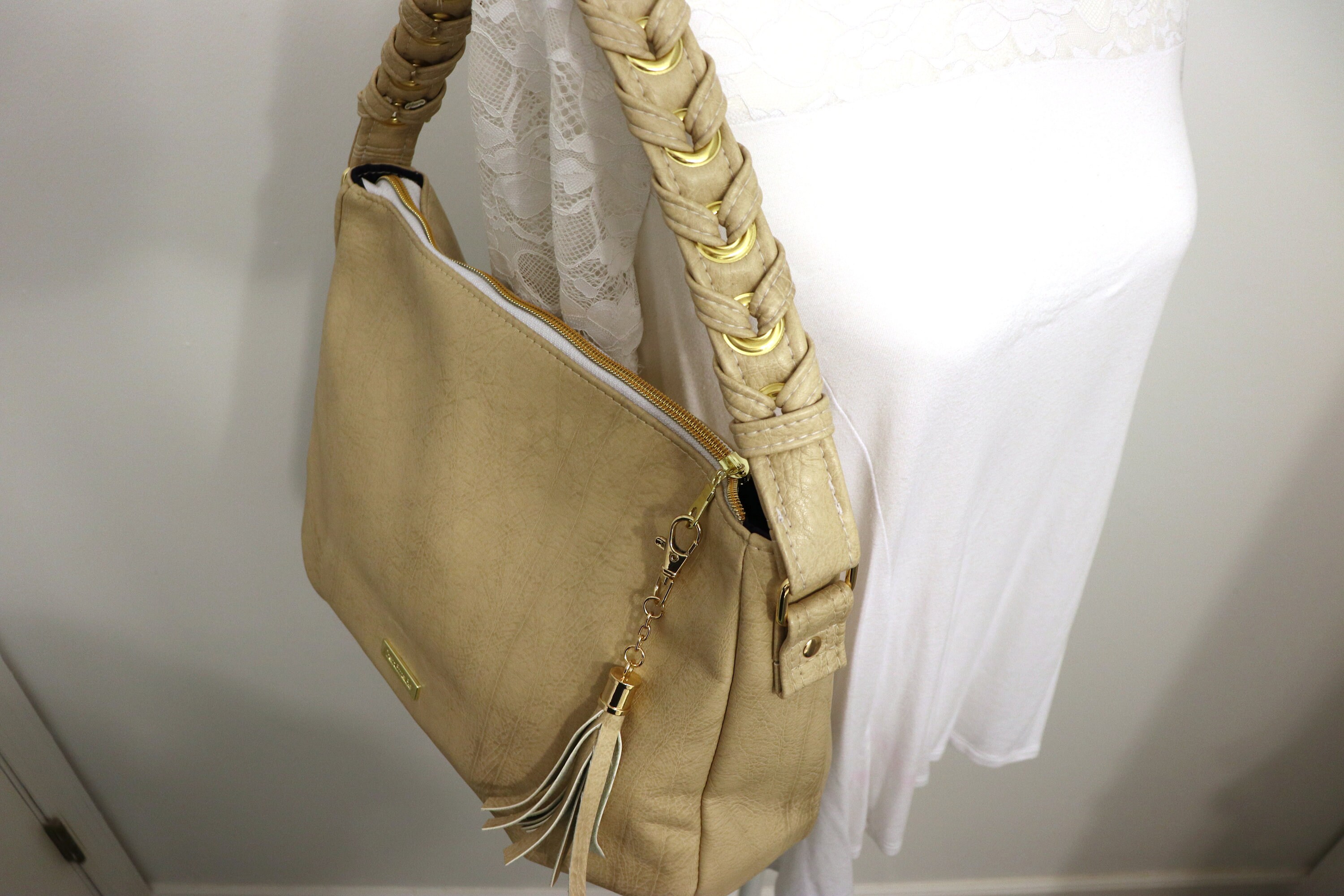 Classic Shoulder Bag Braided Strap Faux Leather Slouchy Etsy