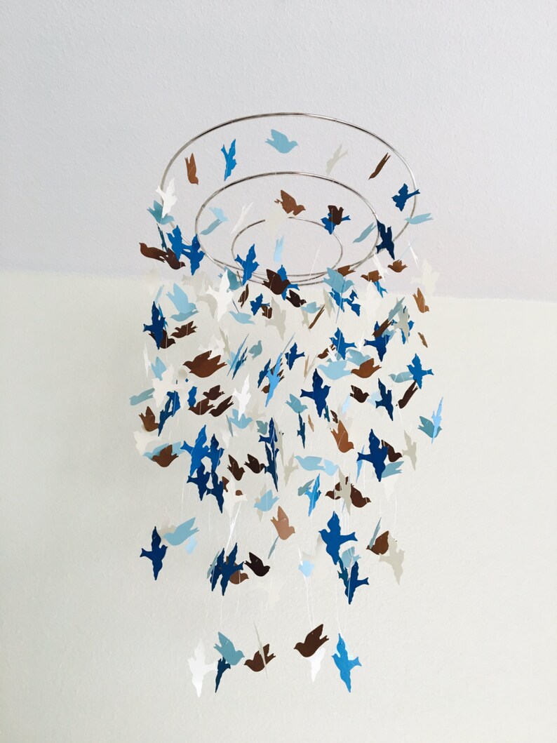 Bird Chandelier 3D Bird Mobile Nursery Mobiles DIY Paper Etsy