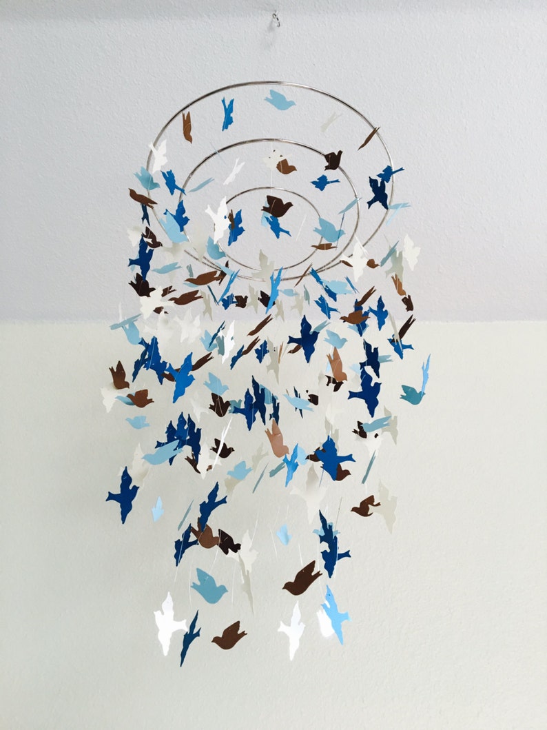 Bird Chandelier 3D Bird Mobile Nursery Mobiles DIY Paper Etsy