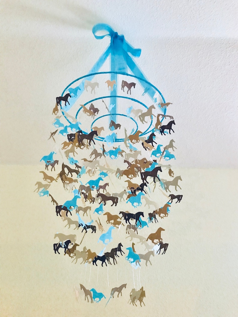Horse Mobile From Applelovescoco Nursery Mobiles Crib Etsy